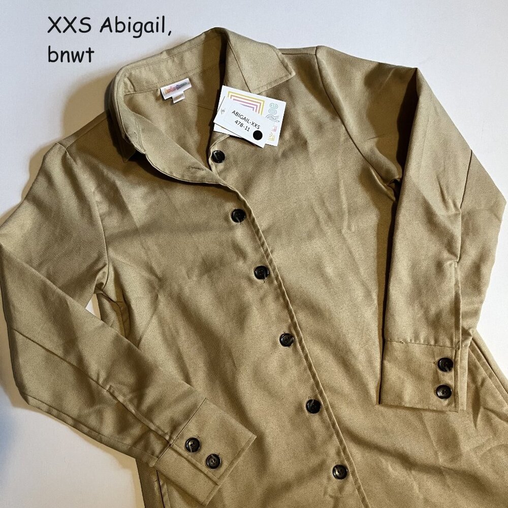 XXS Lularoe Abigail shacket, khaki